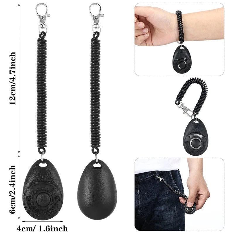 Dog Training Clicker Pet Cat Dog Click Trainer Various Style Aid Adjustable Wrist Strap Sound Key Dogs Pets Accessories